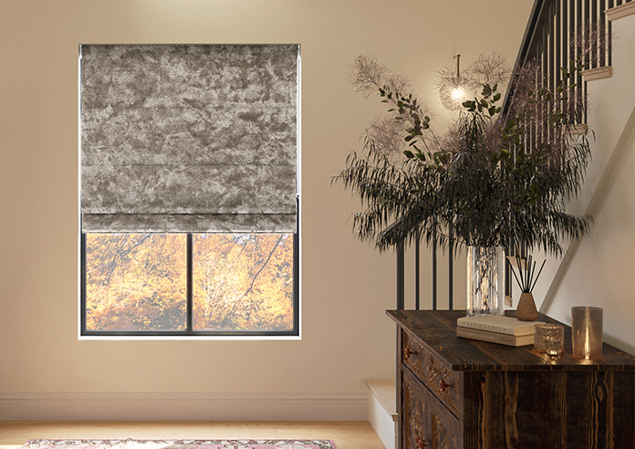 Cyrus Crushed Velvet, Latte - Roman Blind - Image 3